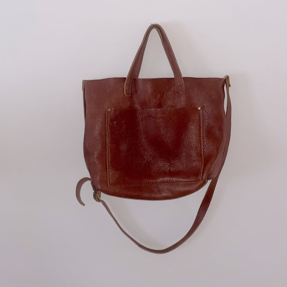 Portland leather goods ALMOST PERFECT' MEDIUM CROSSBODY TOTE cognac - Picture 15 of 16